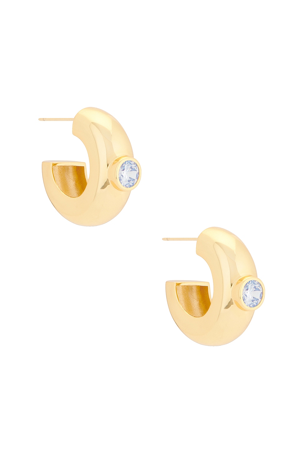 Image 1 of MEGA Large Cz Donut Earring in 14k Yellow Gold Plated