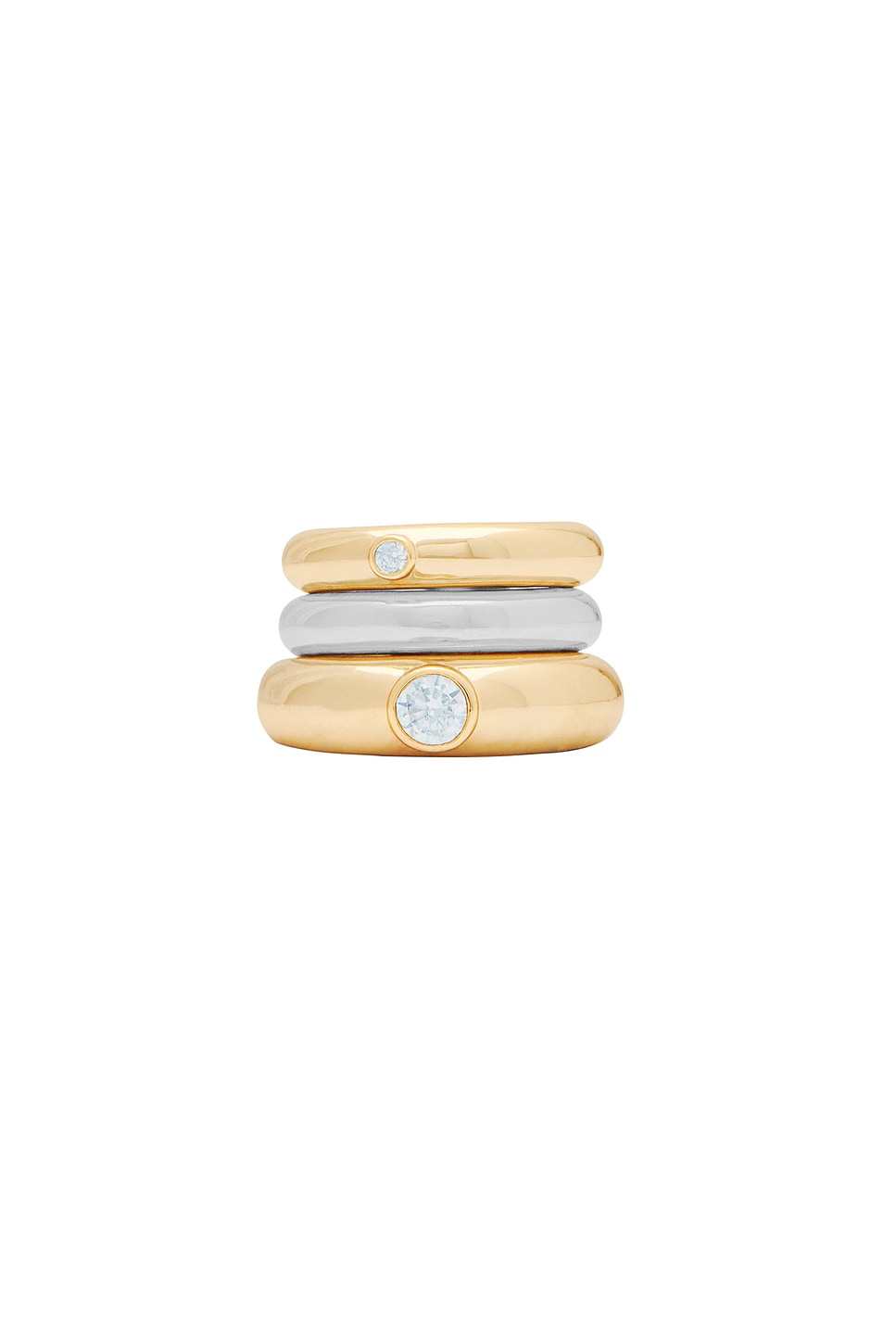 Image 1 of MEGA Zirconia Stacking Donut Ring in 14k Yellow Gold Plated