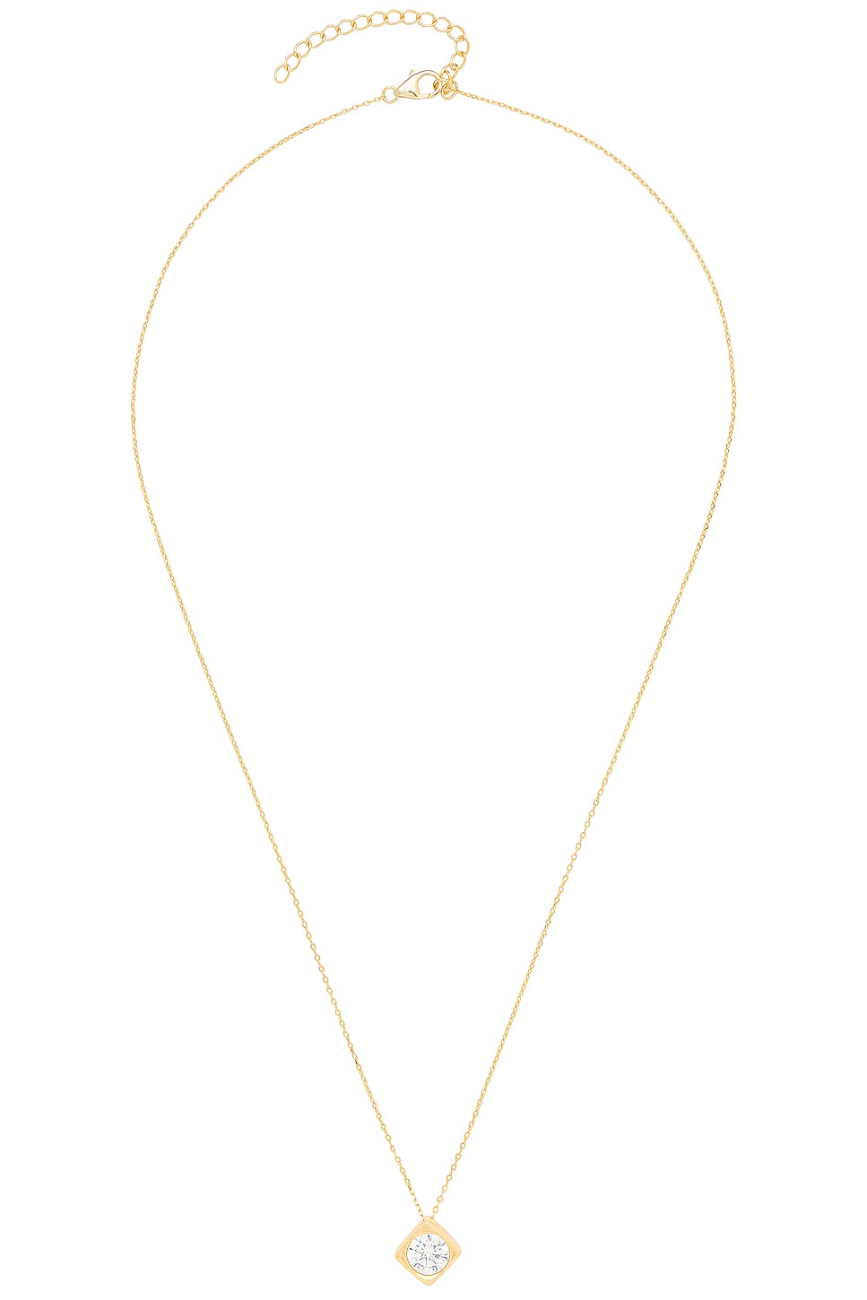 Image 1 of MEGA Zirconia Pendant Necklace in 14k Yellow Gold Plated