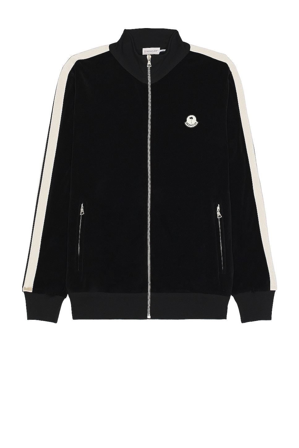 Image 1 of Moncler Genius x Palm Angels Zip Up Sweater in Black