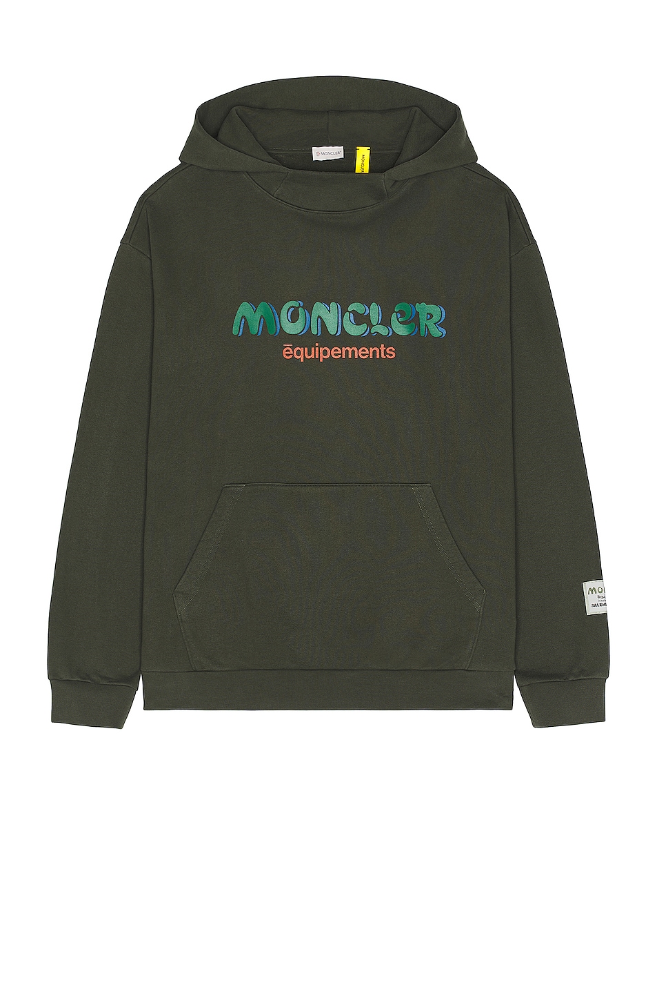 Image 1 of Moncler Genius Moncler x Salehe Bembury Logo Hoodie Sweater in Olive Green