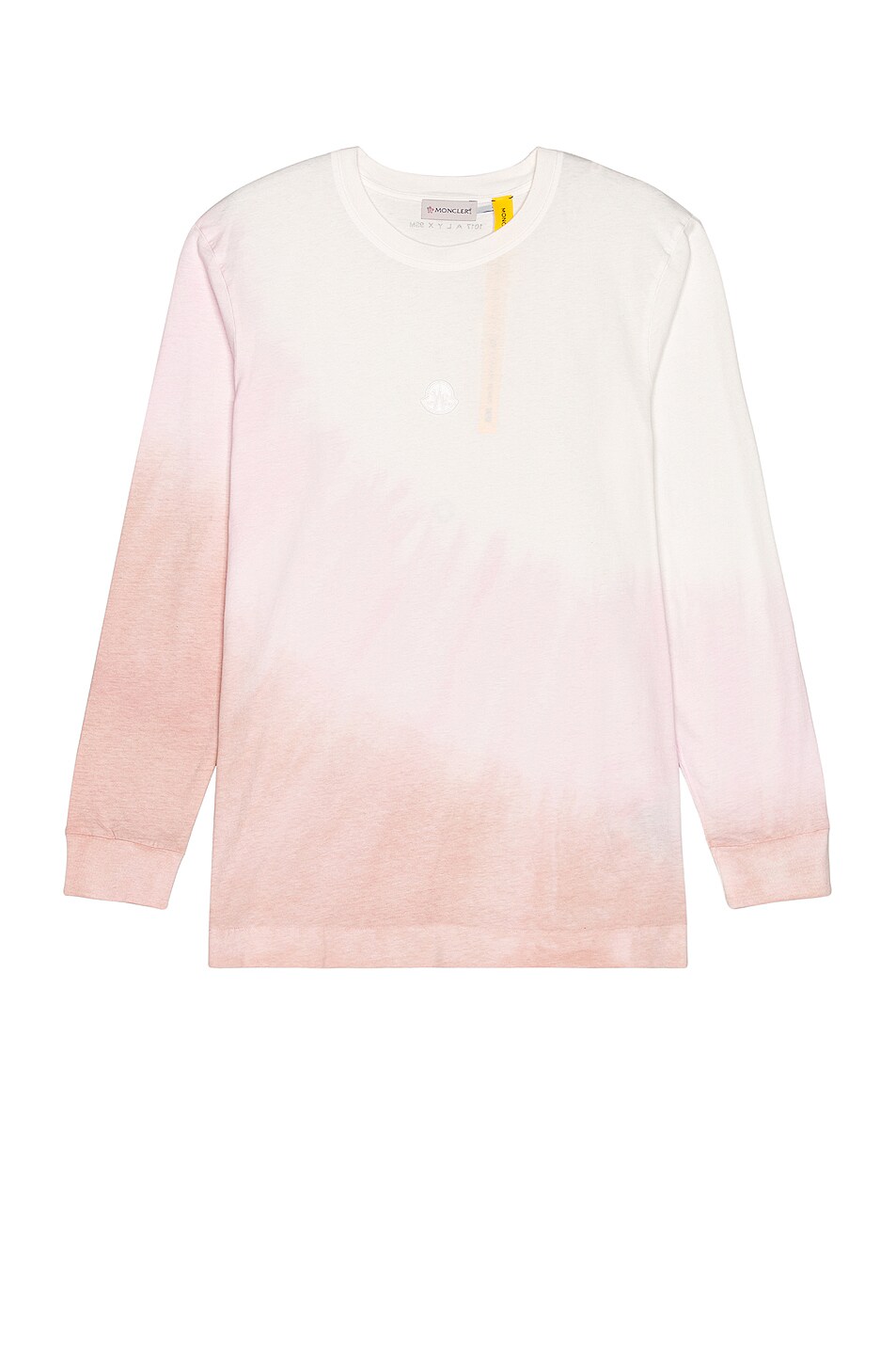 Image 1 of Moncler Genius Moncler Alyx Recycled Cotton Long Sleeve Tee in Pink & White