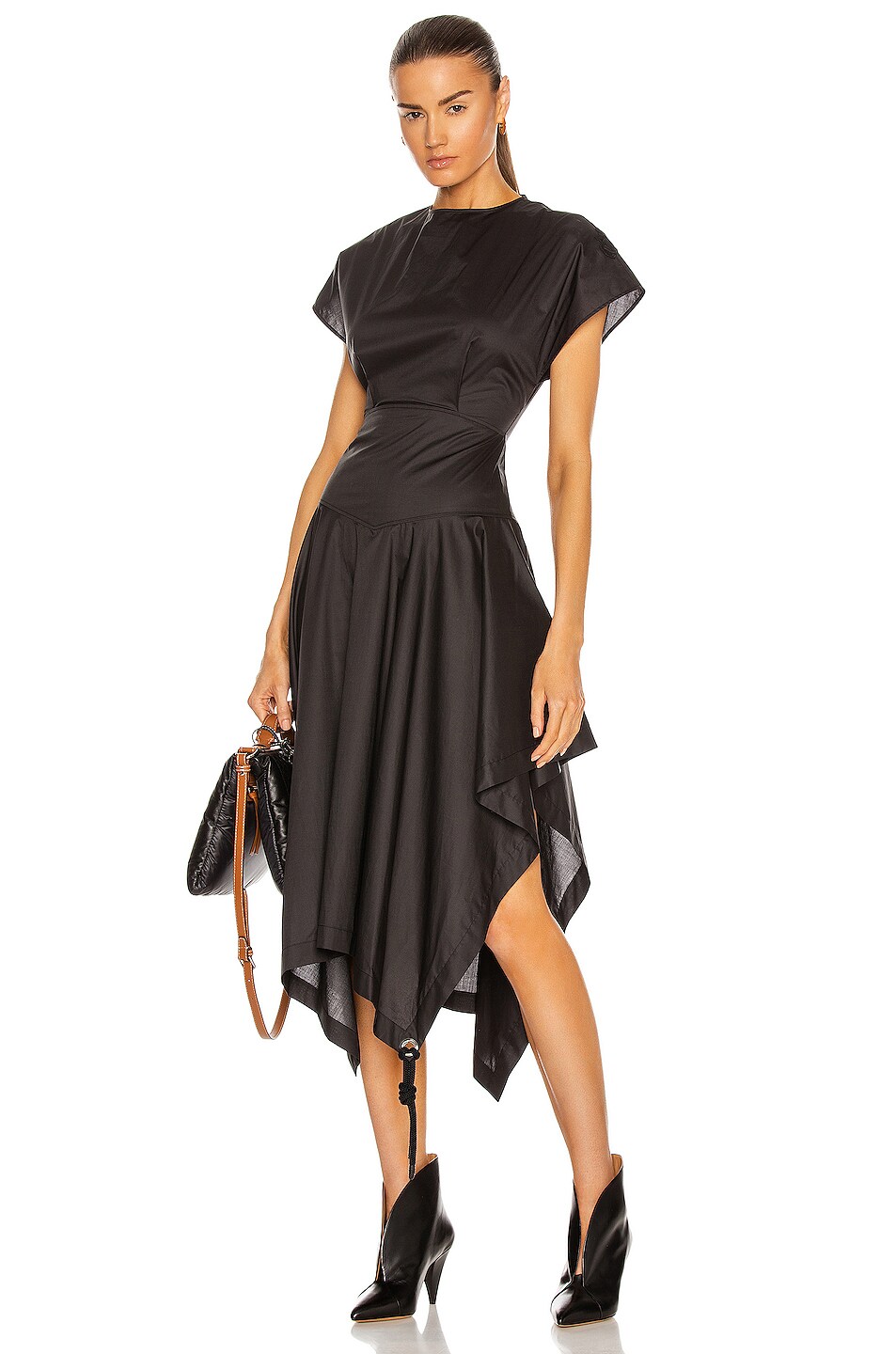 Image 1 of Moncler Genius 1 Moncler JW Anderson Short Sleeve Flared Dress in Black