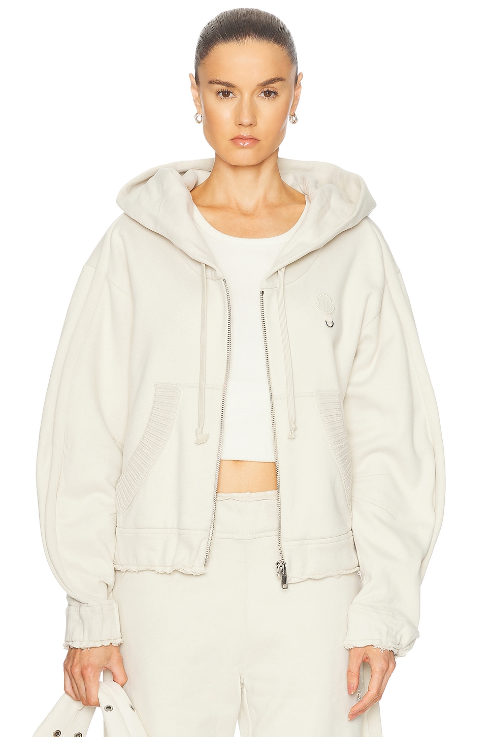 X Willow Smith Zip Up Jacket in Cream