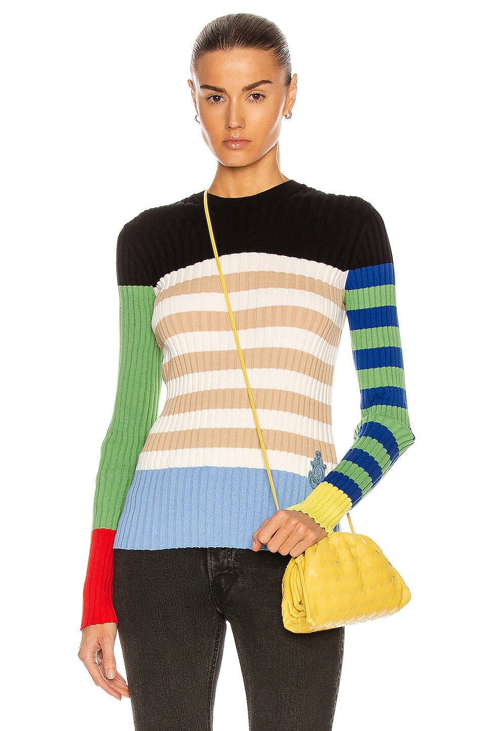 Image 1 of Moncler Genius 1 Moncler JW Anderson Girocollo Tricot Sweater in Colorblock Multi