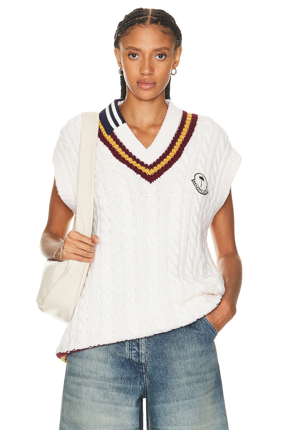 Image 1 of Moncler Genius x Palm Angels Vest Top in White