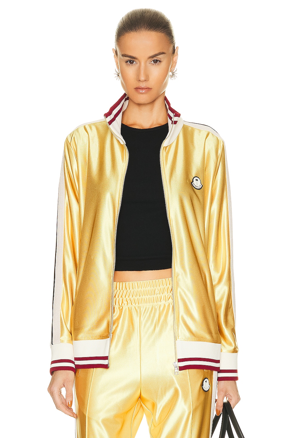 Image 1 of Moncler Genius x Palm Angels Zip Up Cardigan in Gold