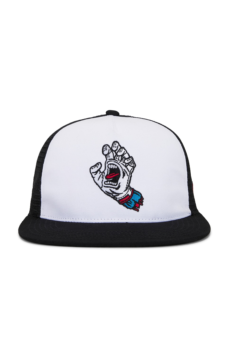 Image 1 of Malbon Golf x Santa Cruz Trucker Hat in White & Black