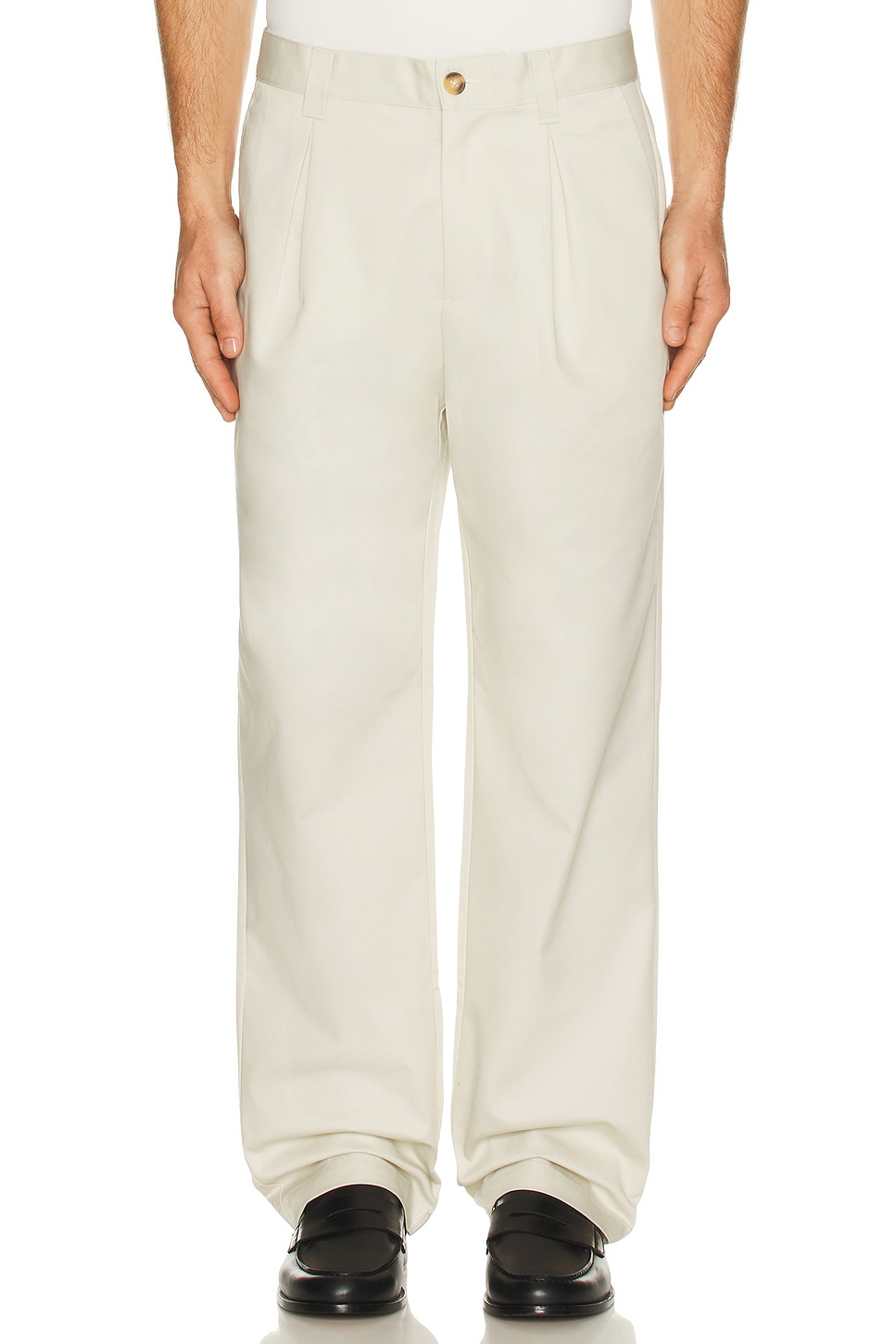 Image 1 of Malbon Golf Reverse Pleat Trouser in Ivory