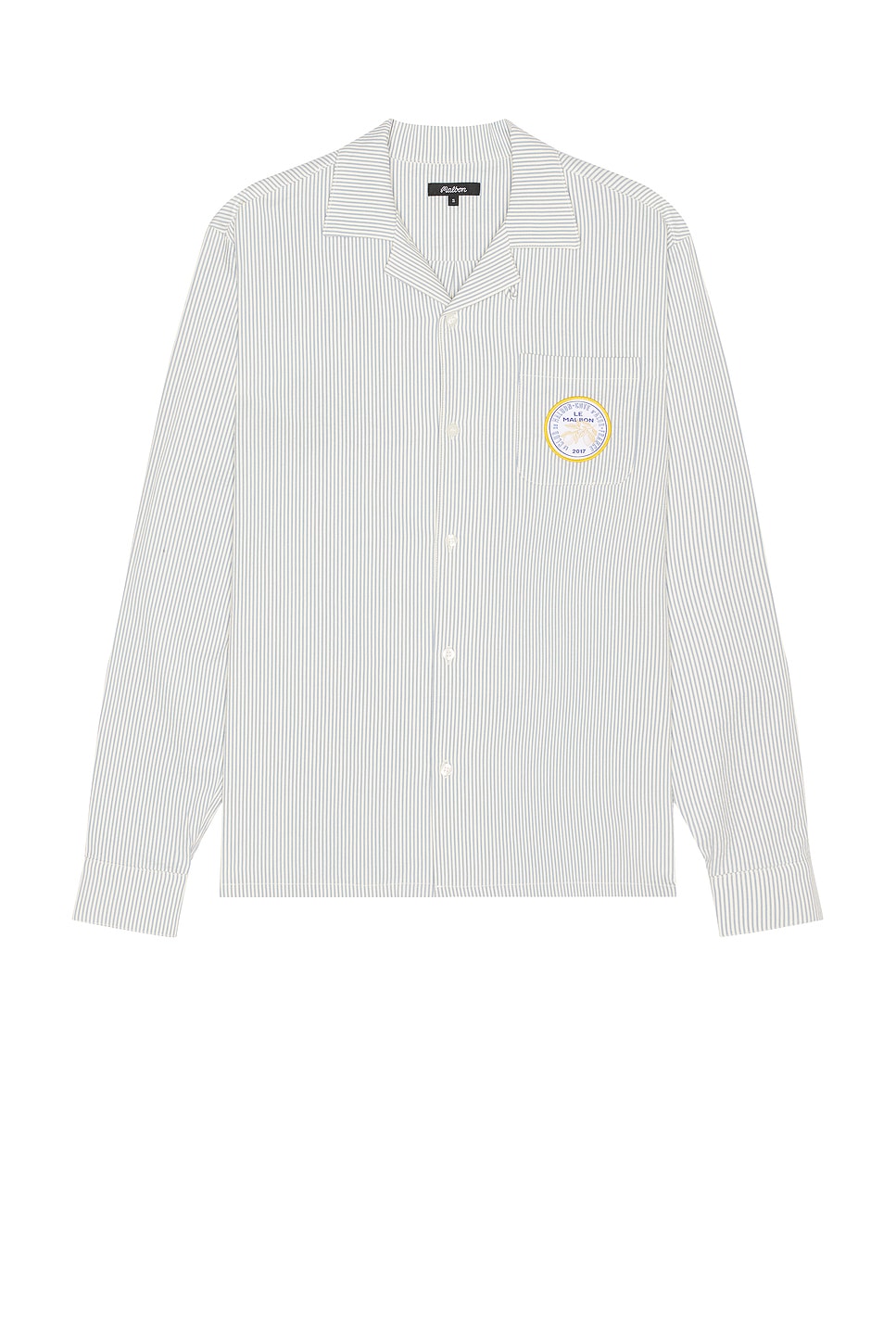 Saint-Tropez Seersucker Long Sleeve Shirt in Blue