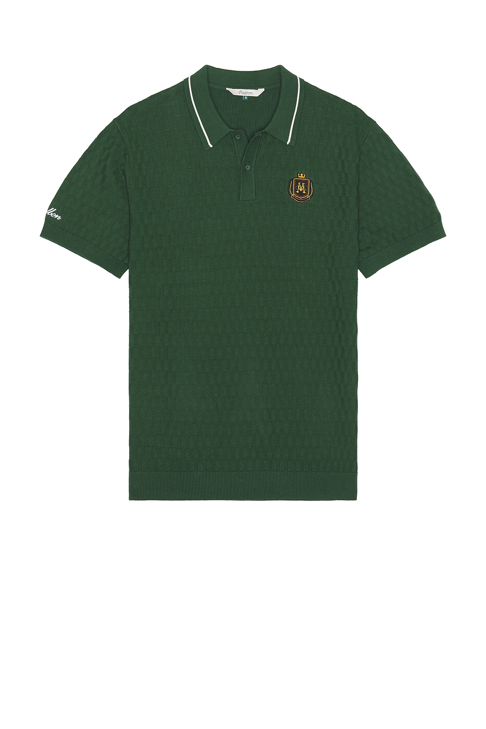 Image 1 of Malbon Golf Crest Knit Polo in Myrtle
