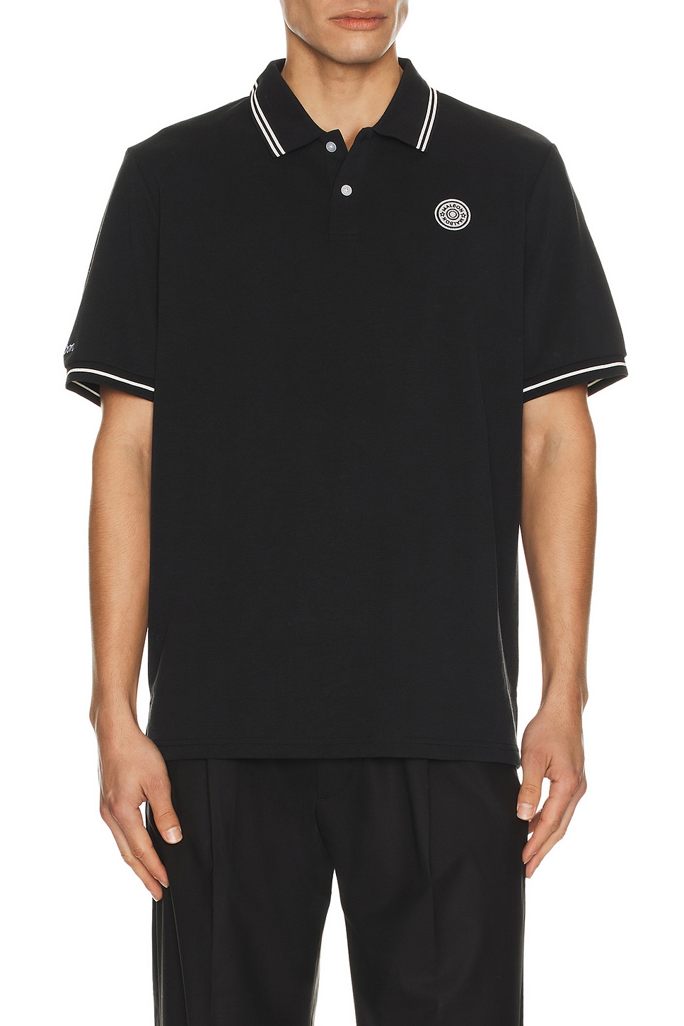 Image 1 of Malbon Golf Fairway Applique Pique Polo in Black