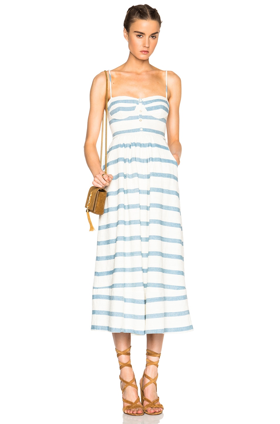 Image 1 of Mara Hoffman Novelty Stripe Dress in White