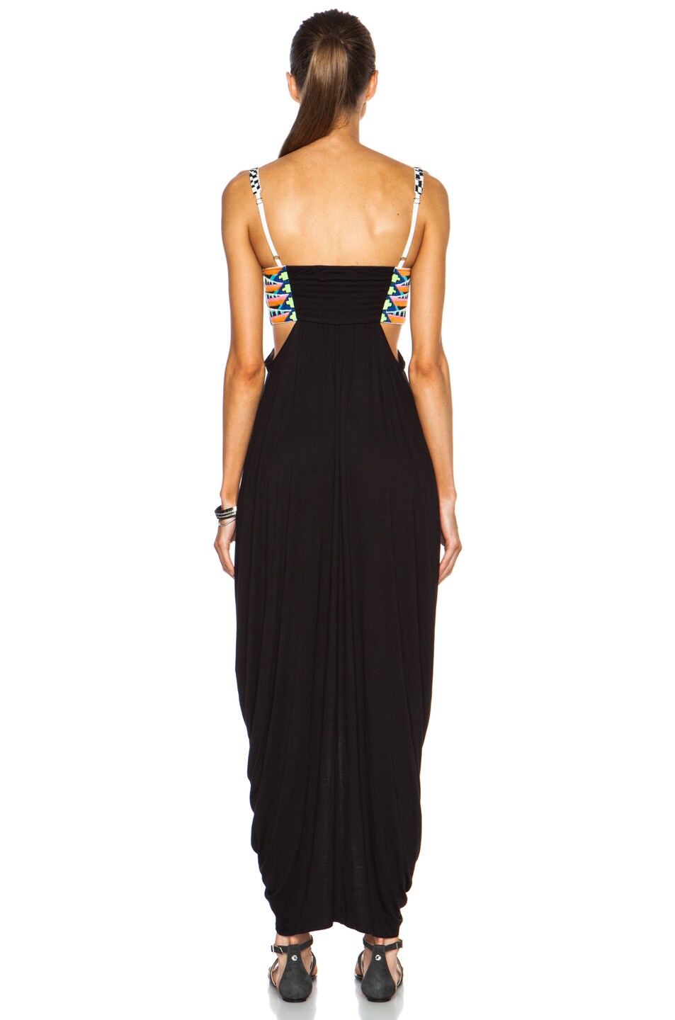Mara Hoffman Embroidered Maxi Viscose-Blend Dress in Black | FWRD