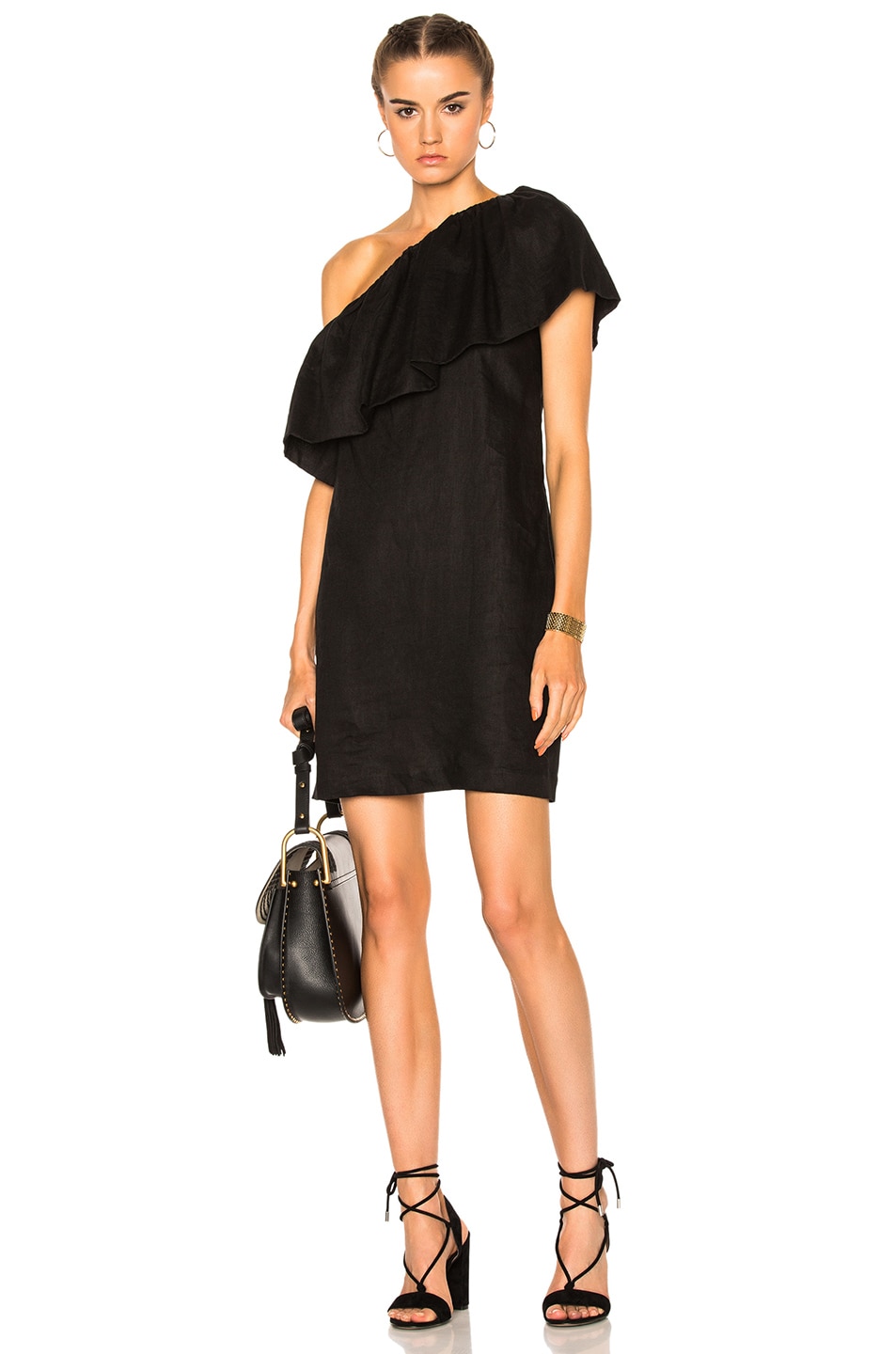 Image 1 of Mara Hoffman One Shoulder Mini Dress in Black