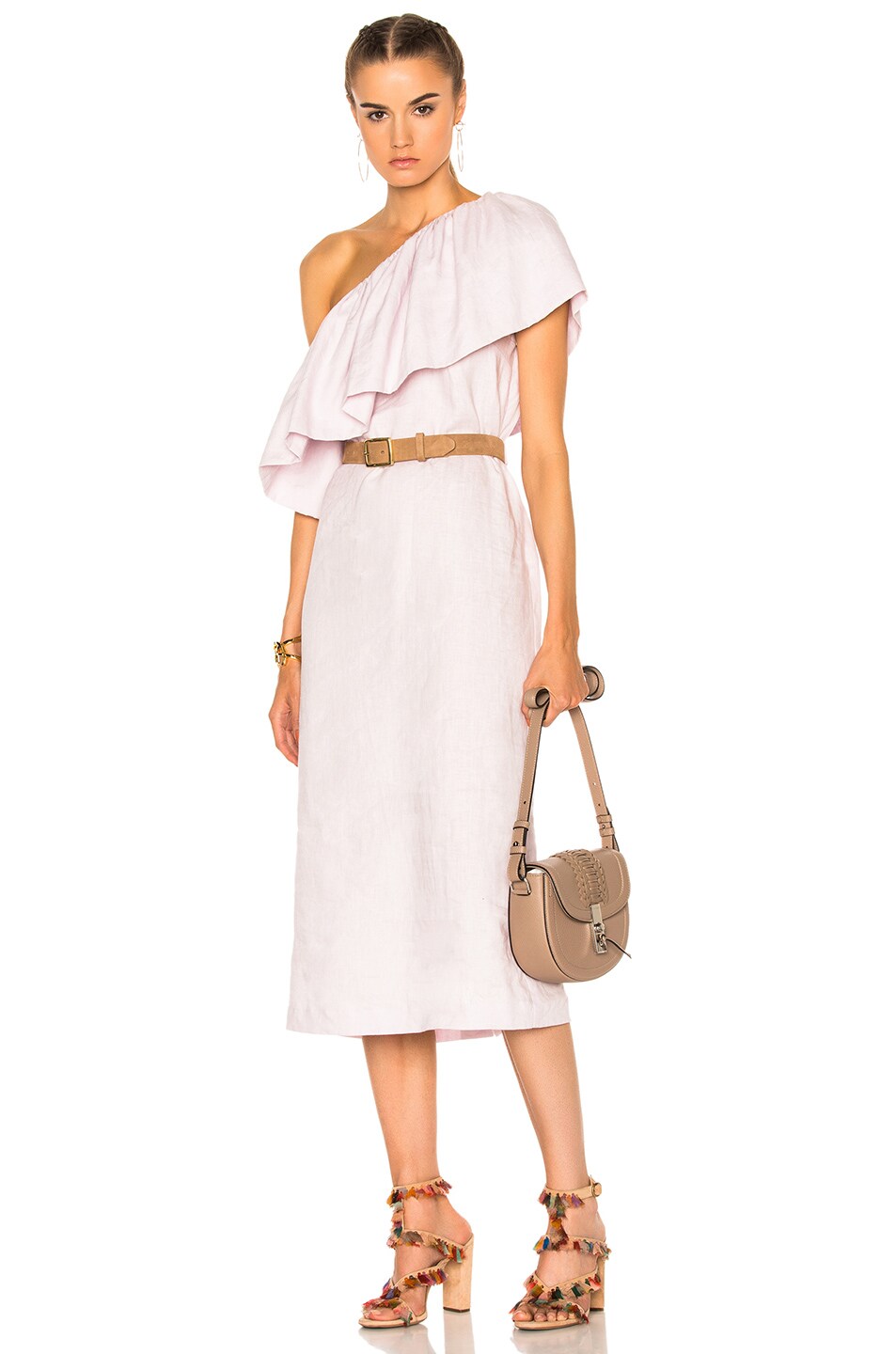 Image 1 of Mara Hoffman One Shoulder Mini Dress in Lavender
