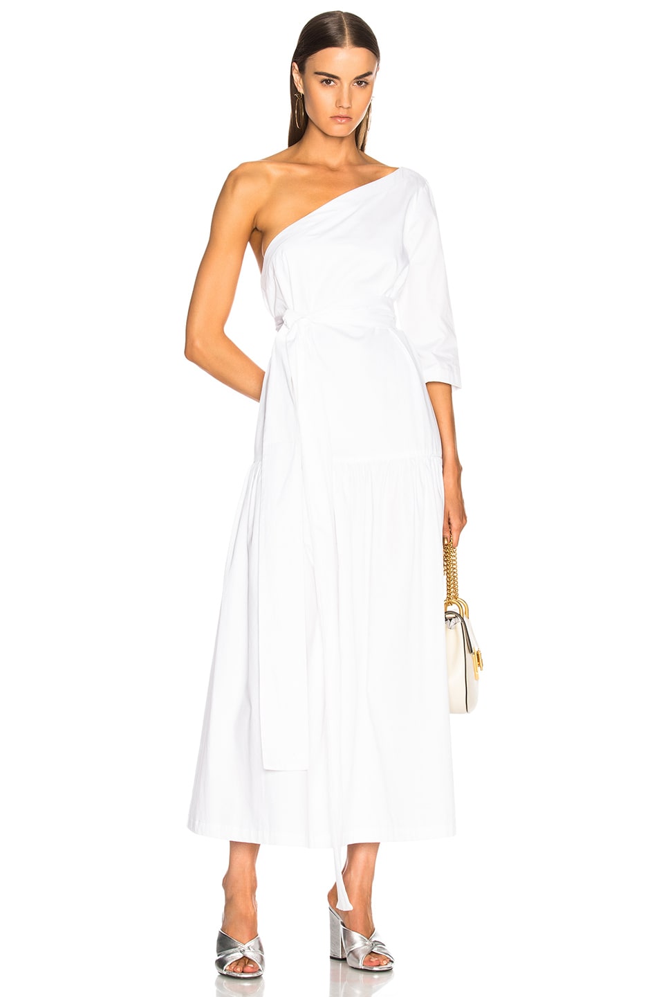 Image 1 of Mara Hoffman One Shoulder Dress in White