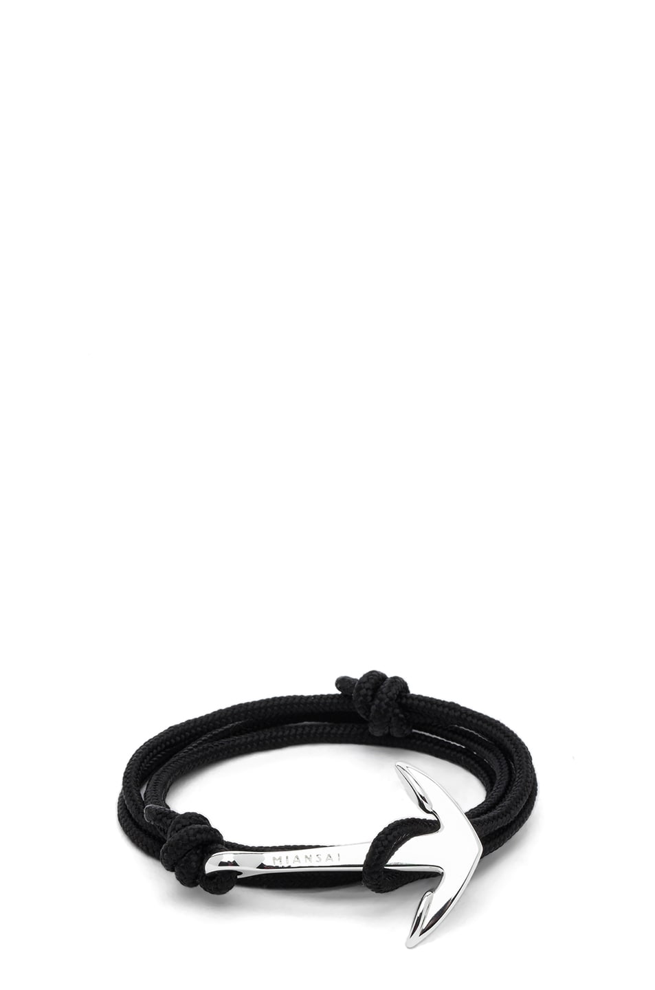 Miansai Anchor Rope Bracelet in Black & Silver FWRD