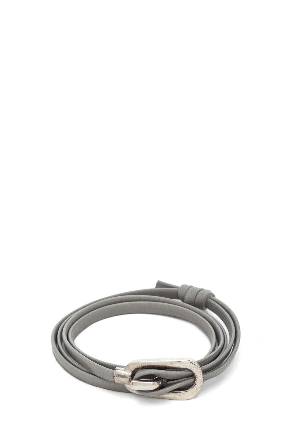Image 1 of Miansai New Gamel Calfskin Leather Bracelet in Grey & Silver