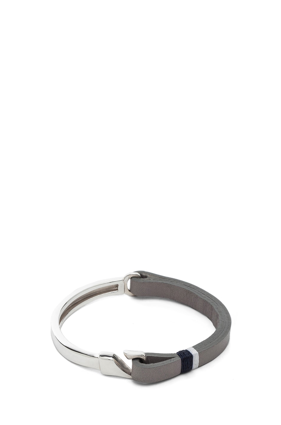 Image 1 of Miansai Mav Leather & Sterling Silver Bracelet in Grey