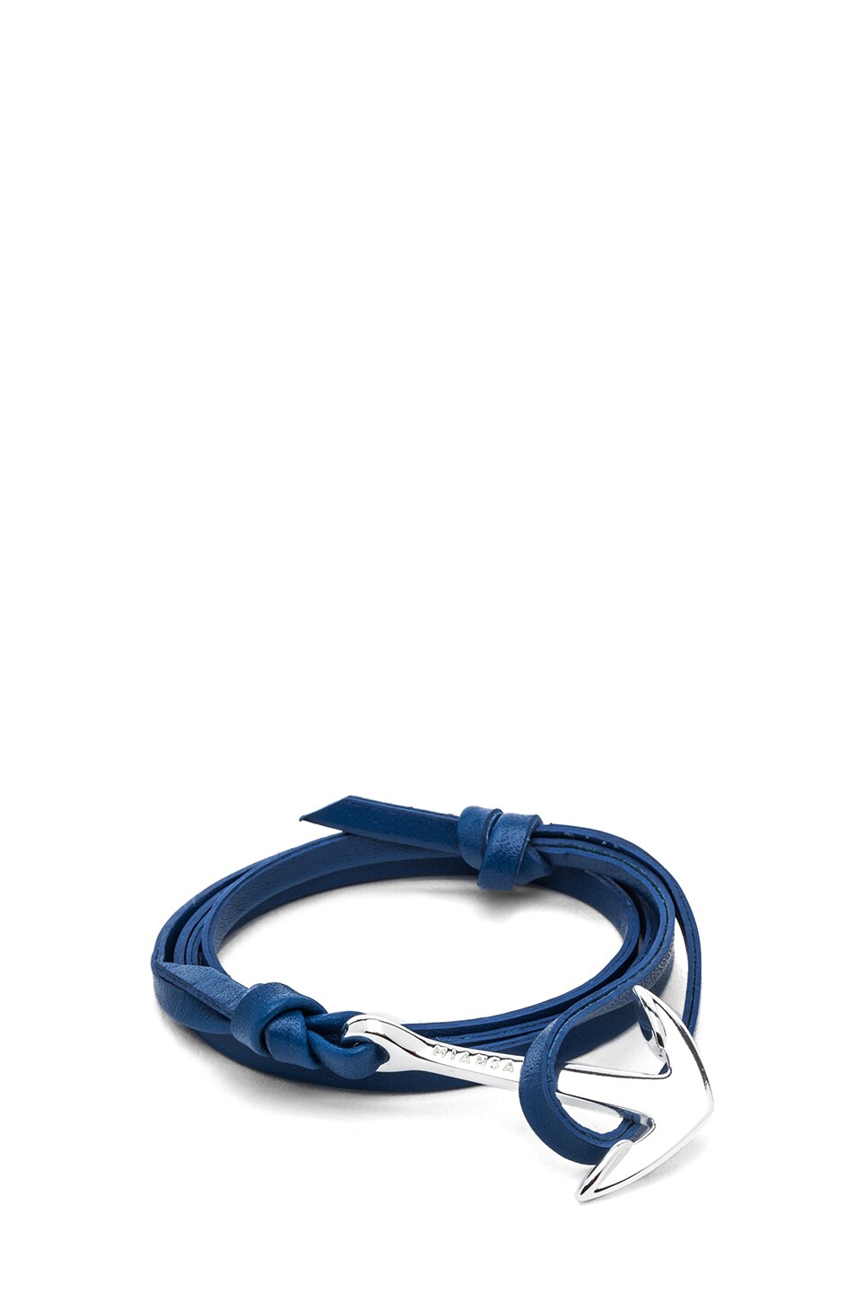 Image 1 of Miansai Anchor Leather Bracelet in Blue & Silver