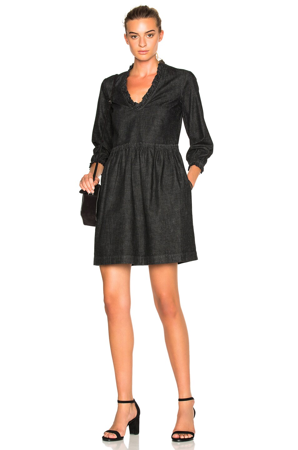 Image 1 of M.i.h Jeans Miller Dress in Black Denim