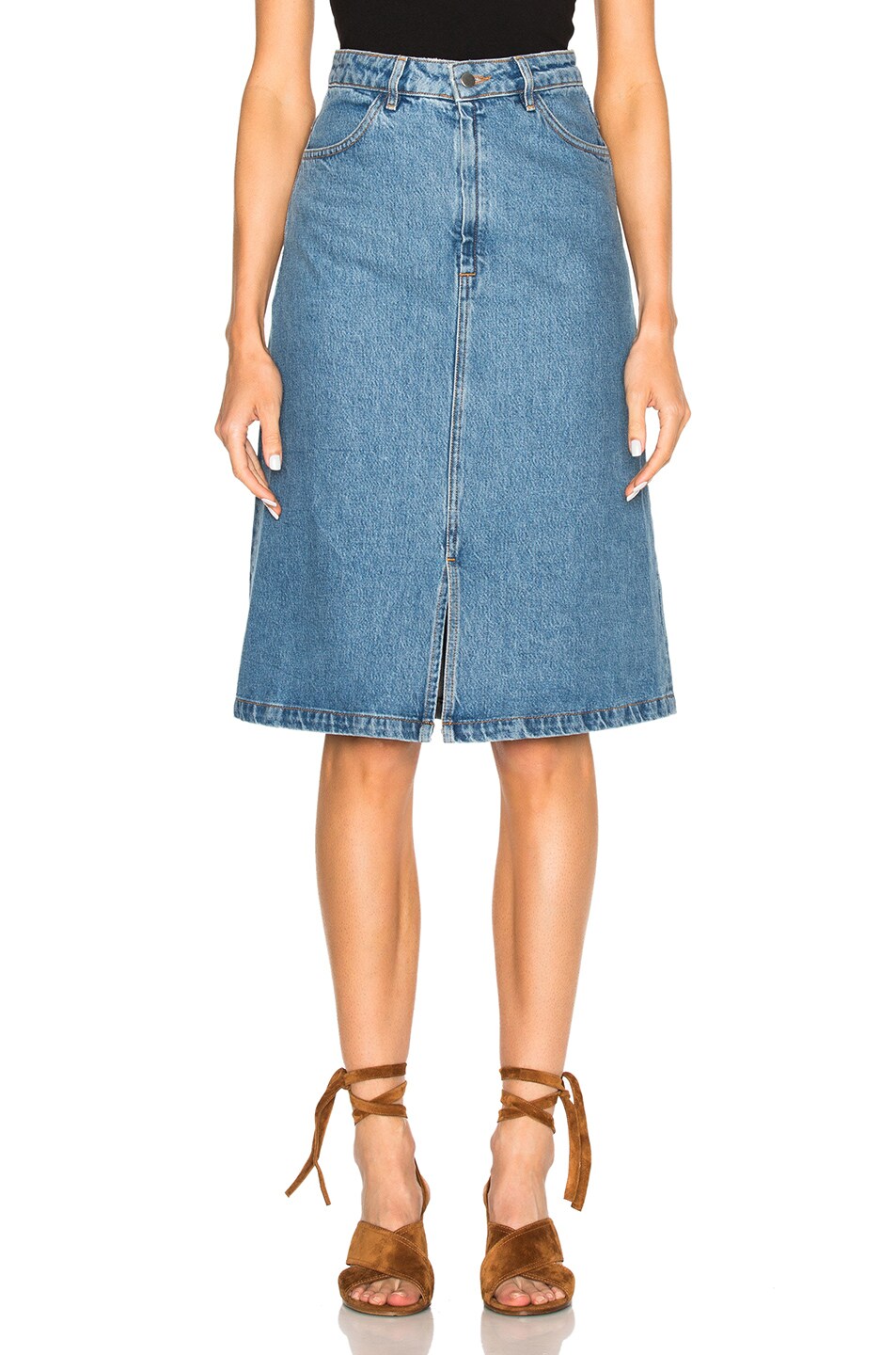 Image 1 of M.i.h Jeans Parra Skirt in Preshrunk Blue