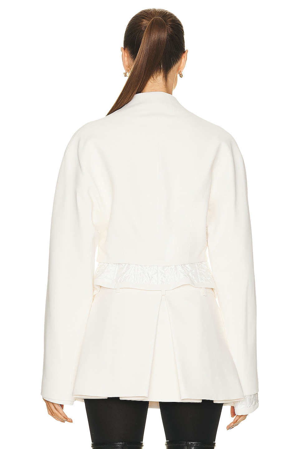 MAXIMILIAN DAVIS Stone Quilted Cropped Jacket in Ivory | FWRD
