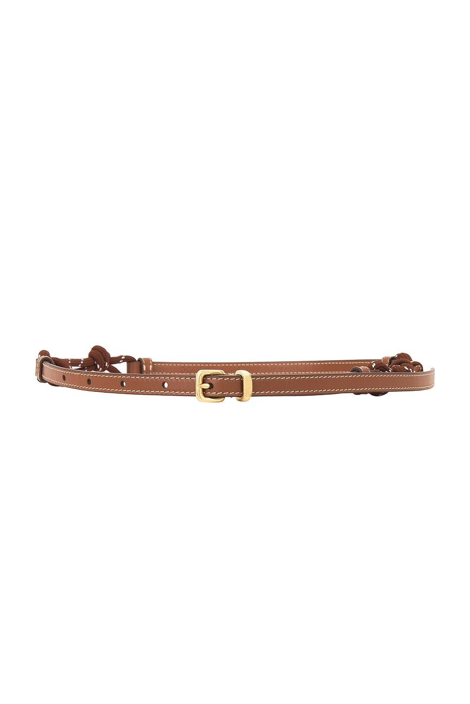 Soft Calf & Nastro Belt in Brown