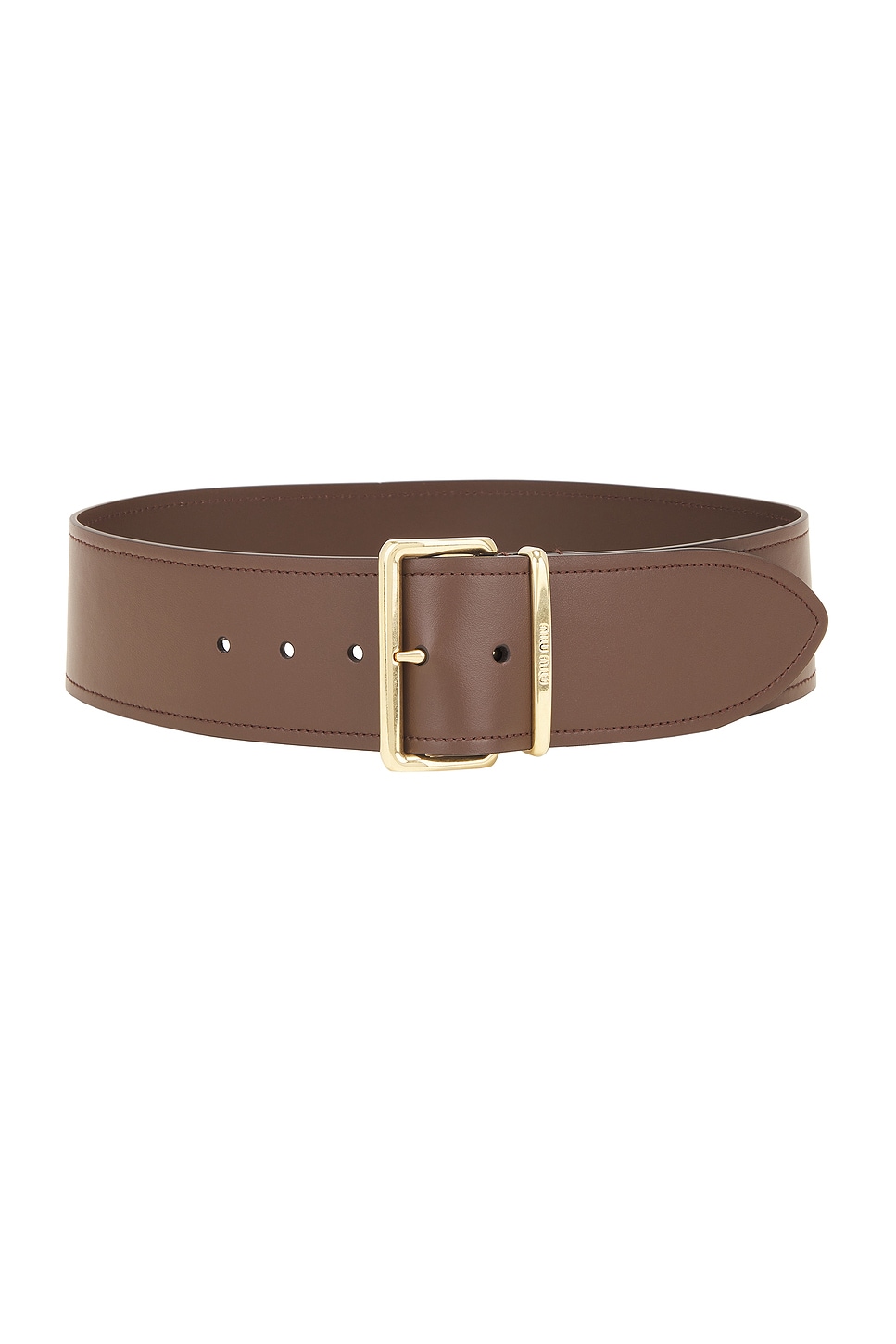 Soft Calf Square Belt in Chocolate