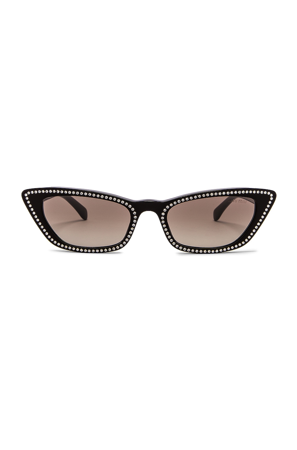 Image 1 of Miu Miu Cat Eye Crystal Sunglasses in Black