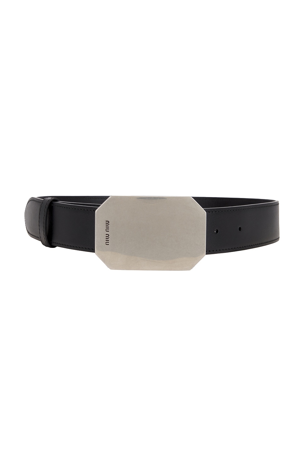 City Calf Metal Belt in Black