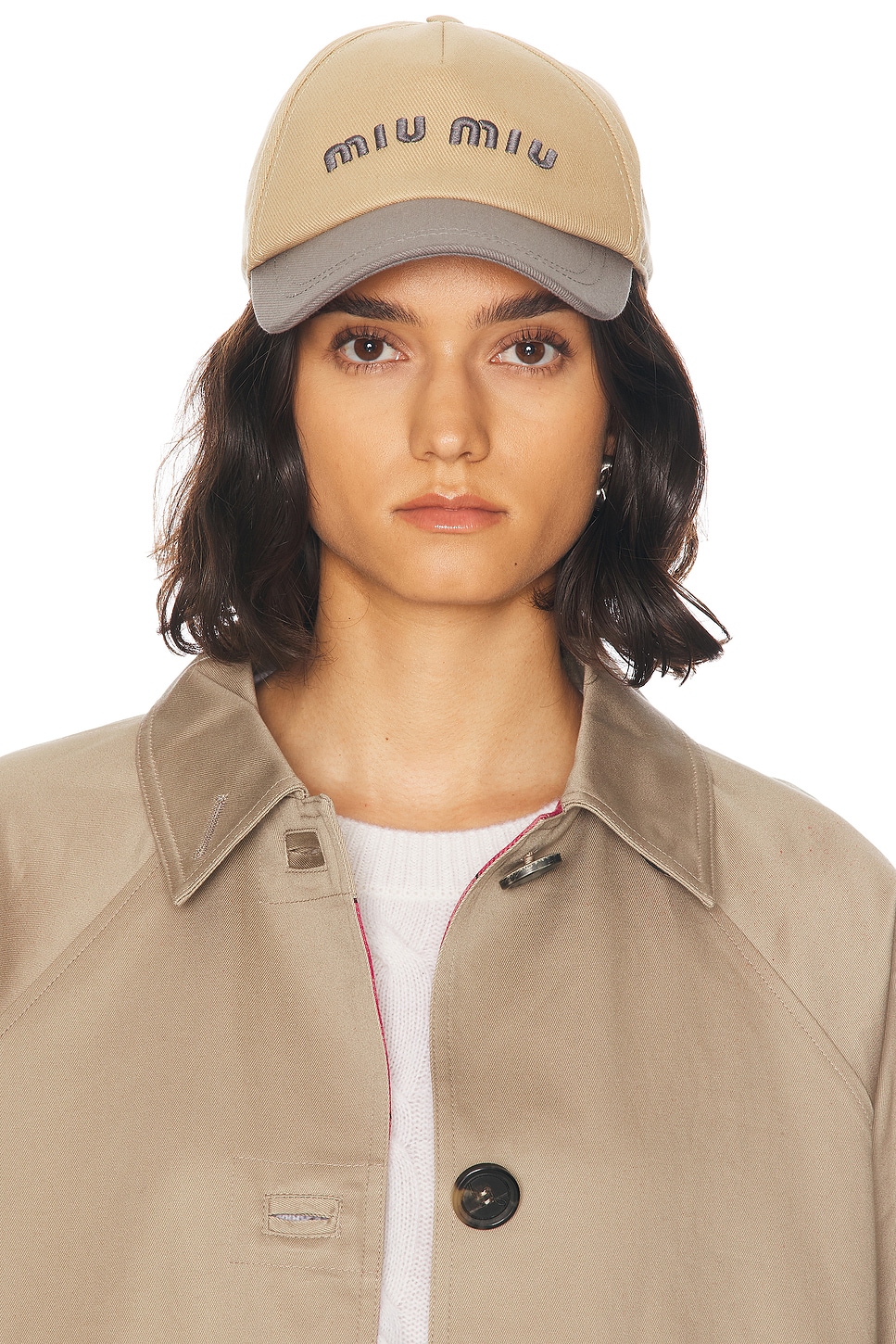 Miu Miu Baseball Hat In Sabbi & Marmo