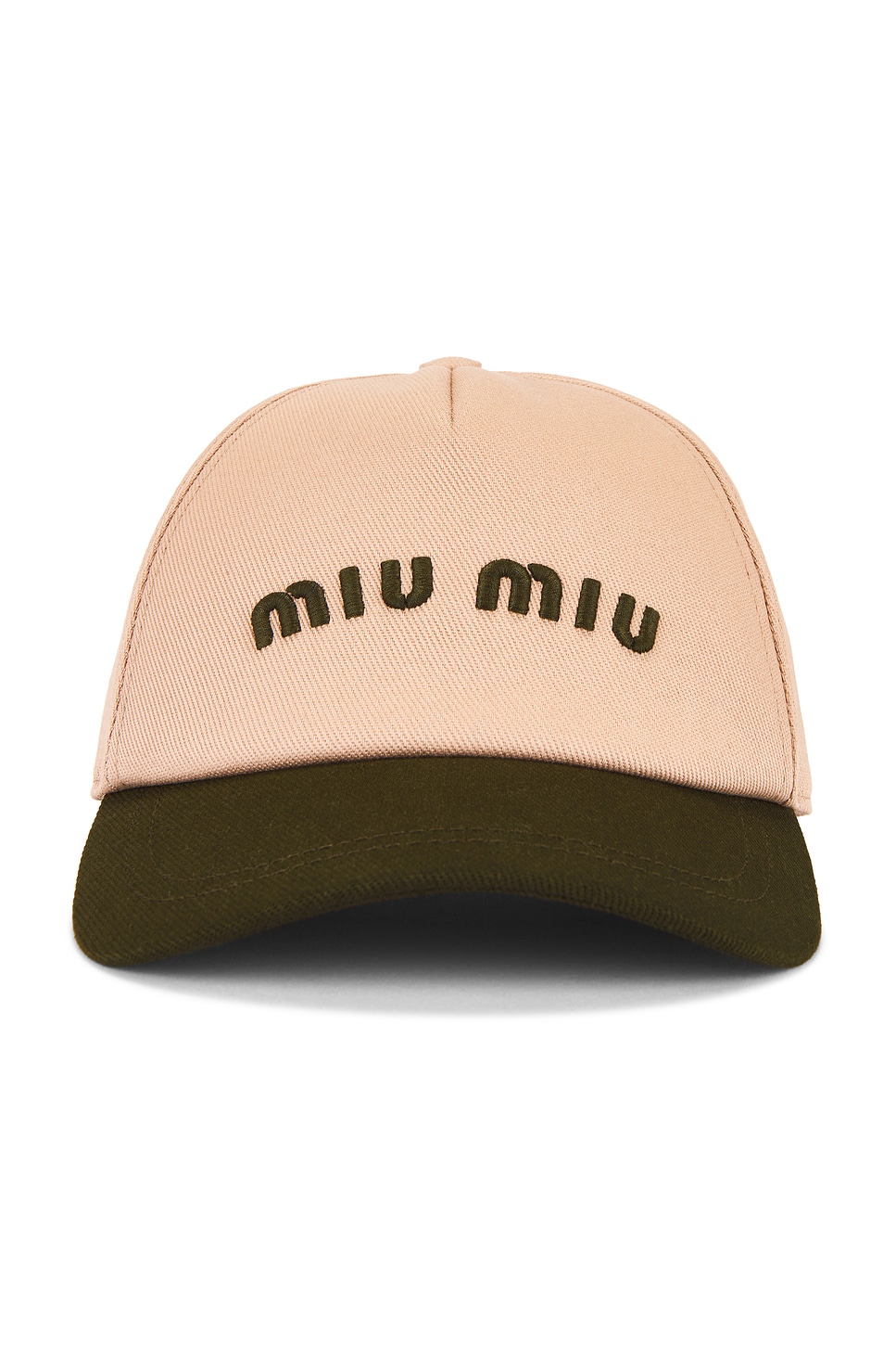 Miu Miu Two-tone Cotton Baseball Cap In Orchidea & Military