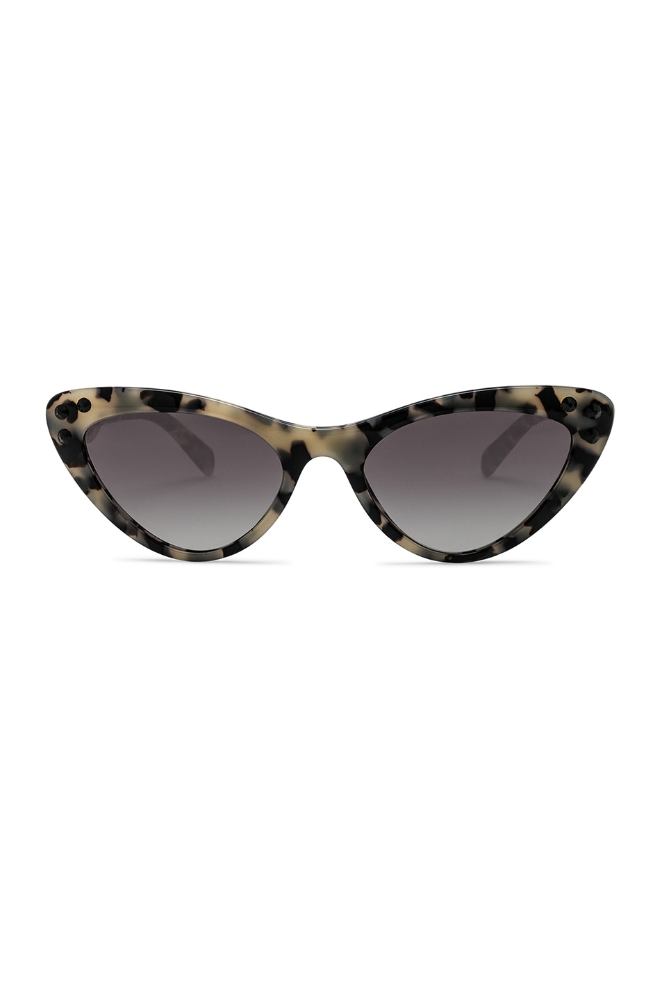Image 1 of Miu Miu Logo Cat Eye Sunglasses in Sand Havana Moro & Grey