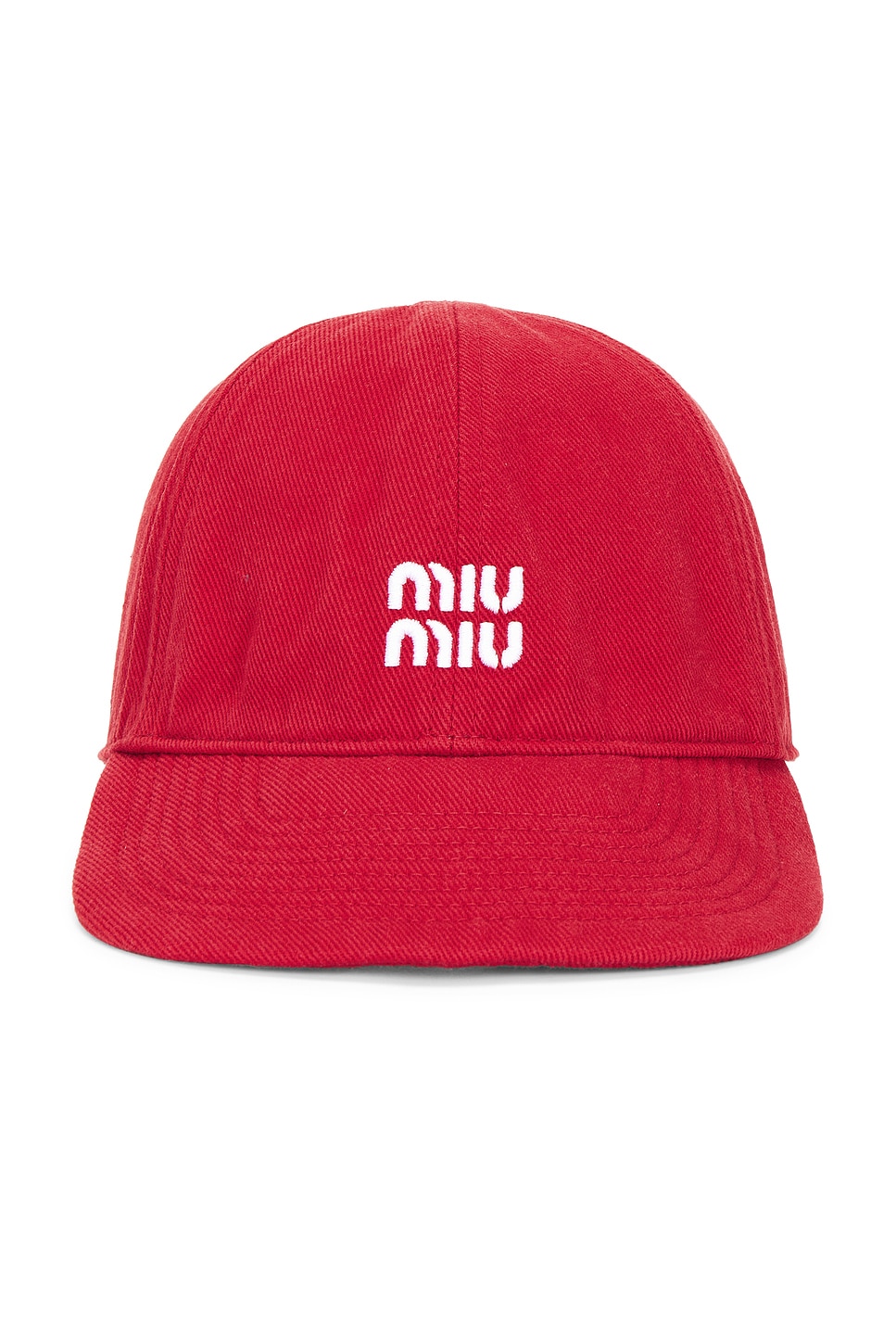 Miu Miu Denim Washed Nastro Baseball Hat