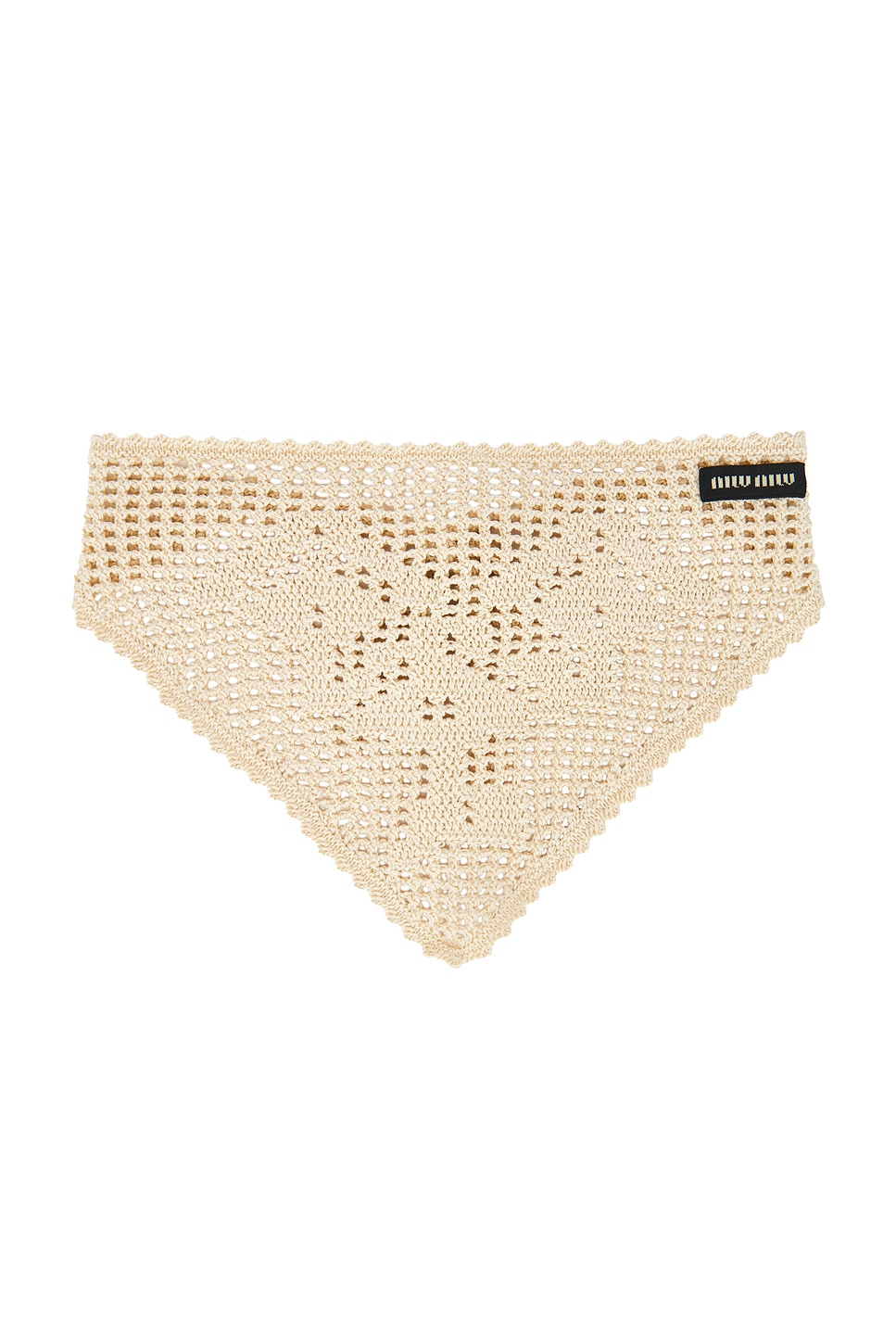 Miu Miu Crochet Filet Headscarf in Cream