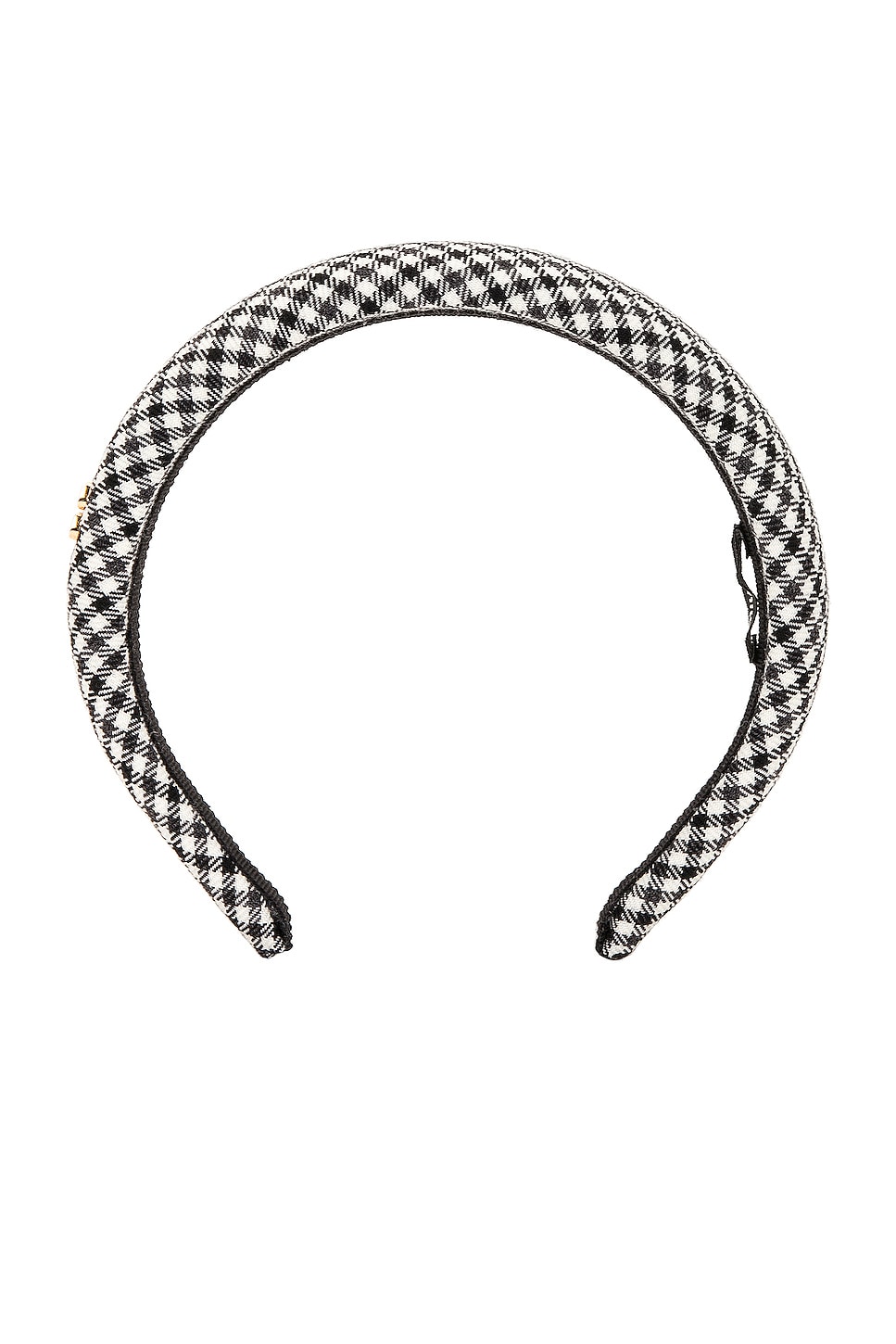 Gingham Logo Headband in Black,White