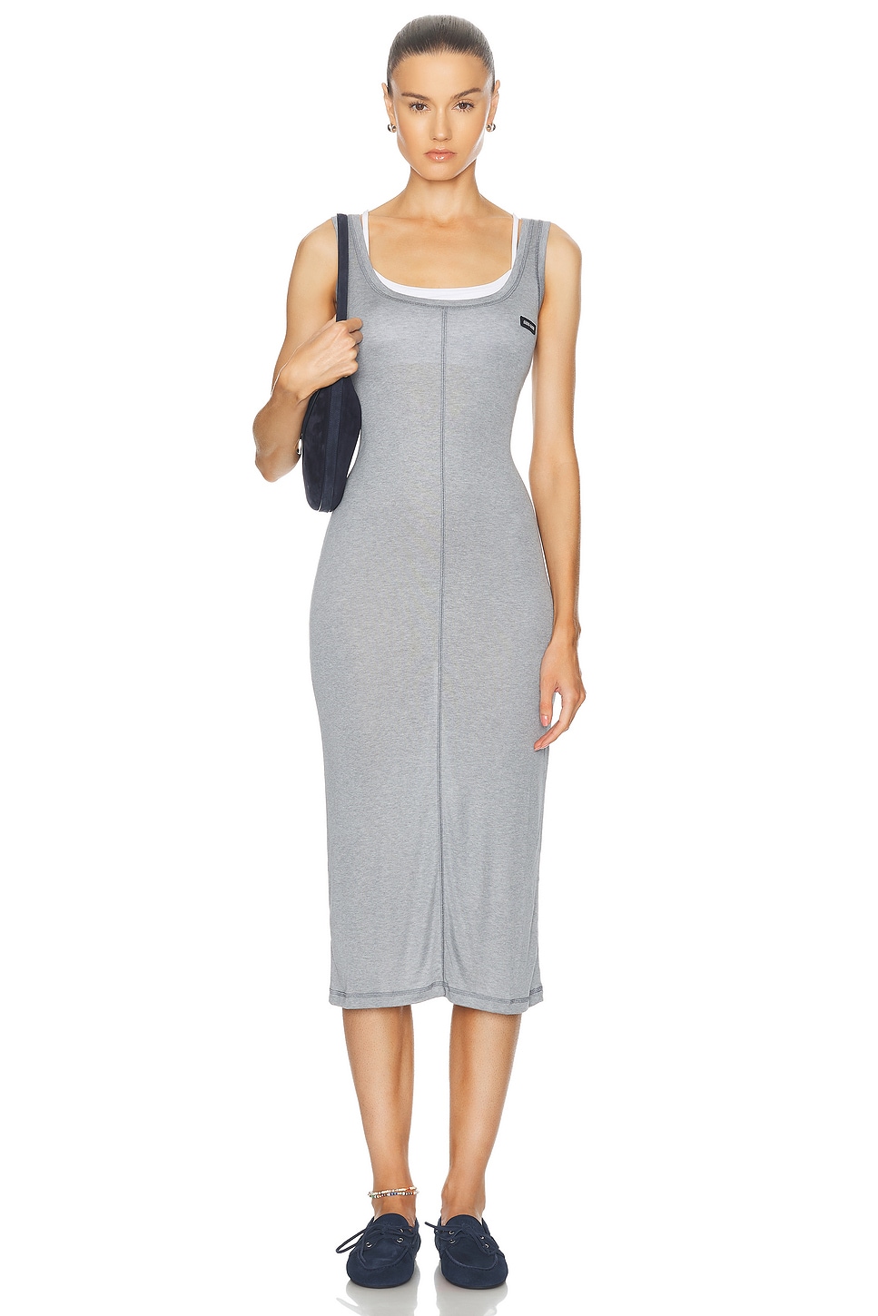 Image 1 of Miu Miu Midi Tank Dress in Grigio