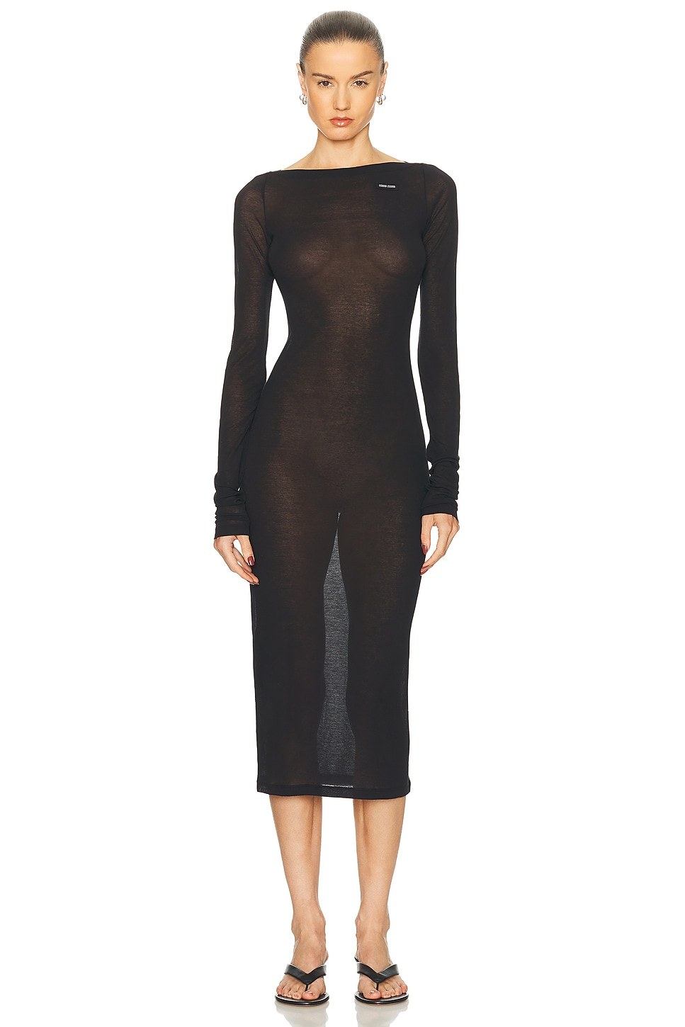 Image 1 of Miu Miu Strapless Dress in Nero