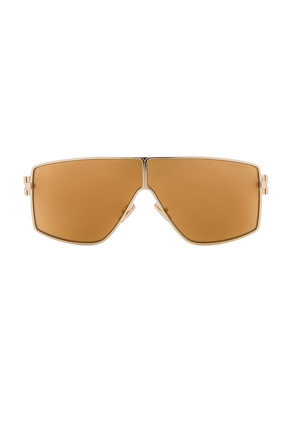 Shield Sunglasses in Metallic Gold