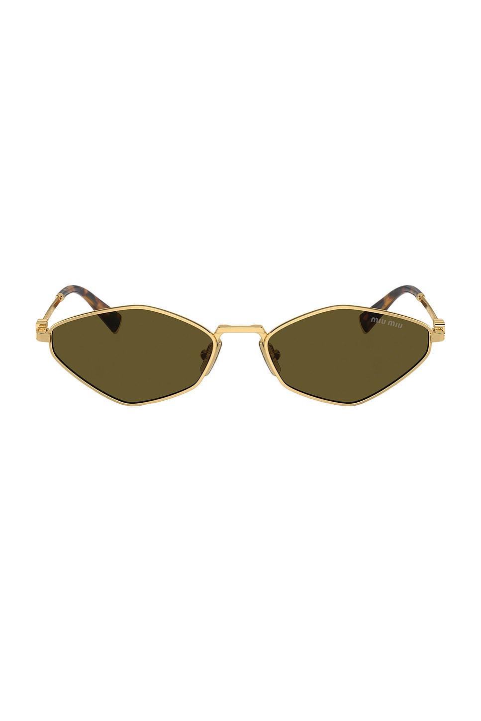 Narrow Oval Sunglasses in Metallic Gold