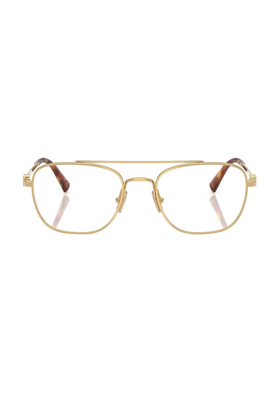 Round Eyeglasses in Metallic Gold