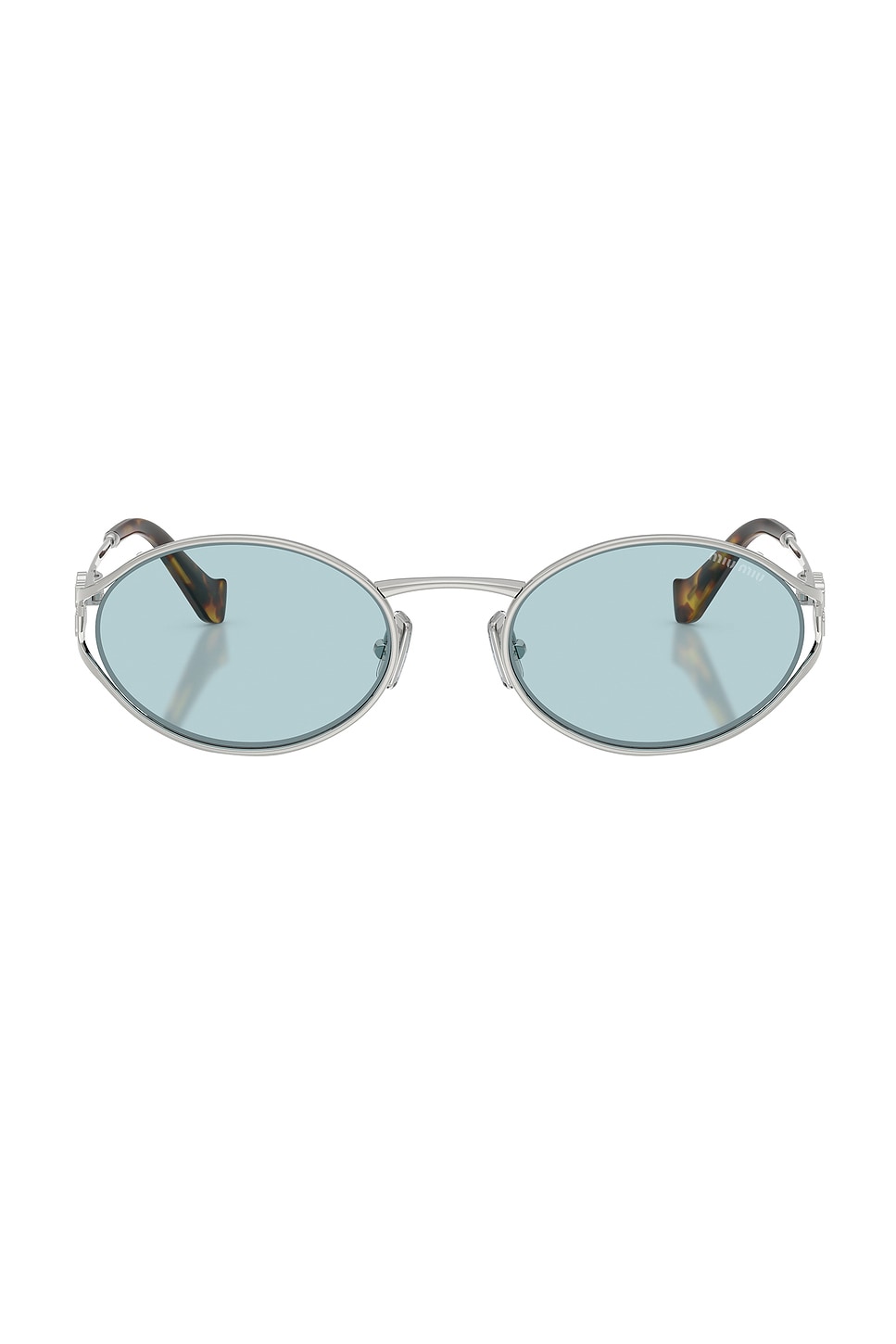 Round Sunglasses in Metallic Silver