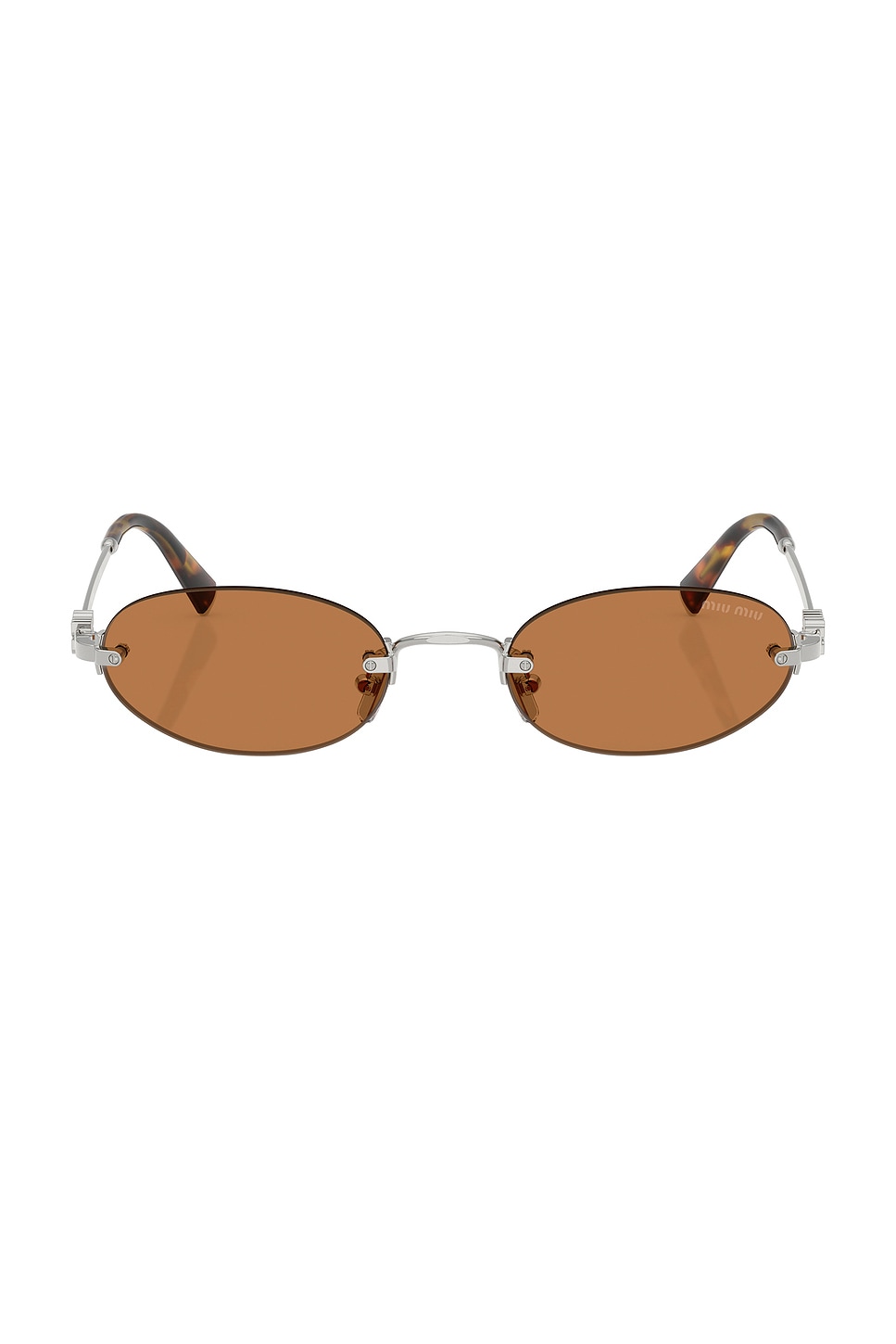 Oval Sunglasses in Metallic Silver