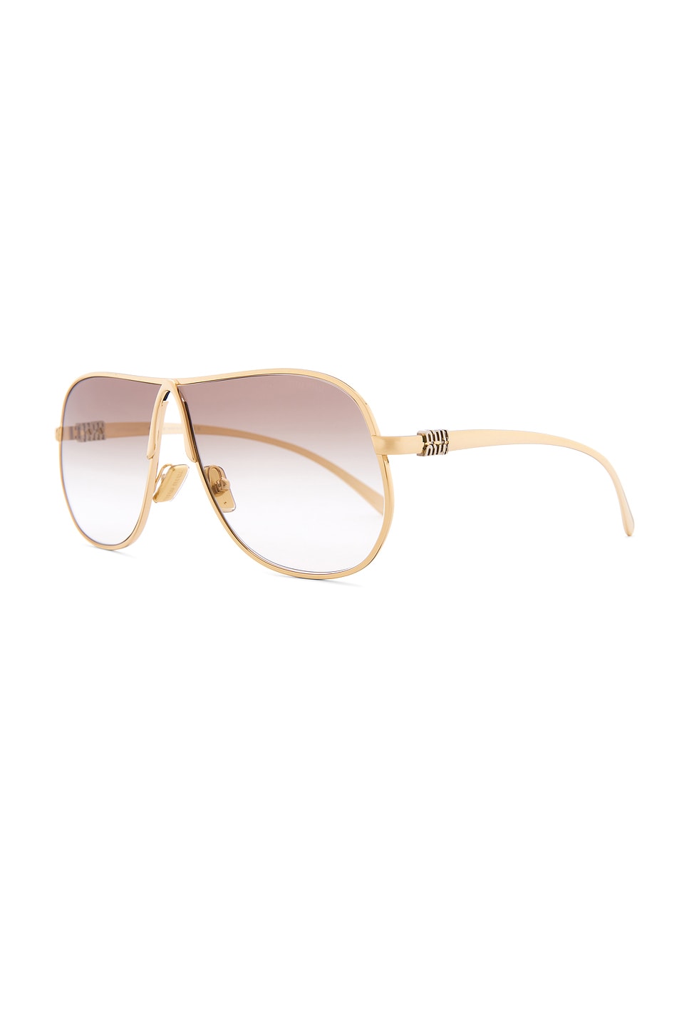 Miu Miu Aviator Sunglasses In Gold