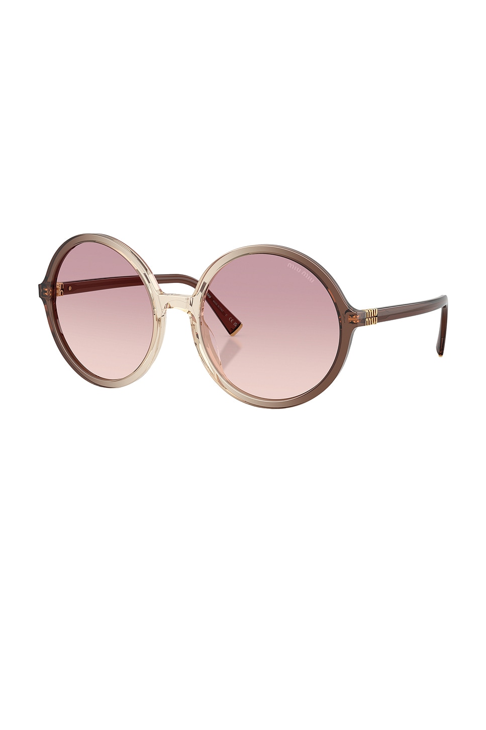 Miu Miu 0mu B02s Miu Regard 25g40s Marrone Sfumato Sunglasses In Pink