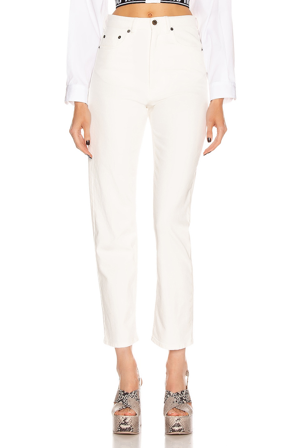 Image 1 of Miu Miu High Waisted Jean in White