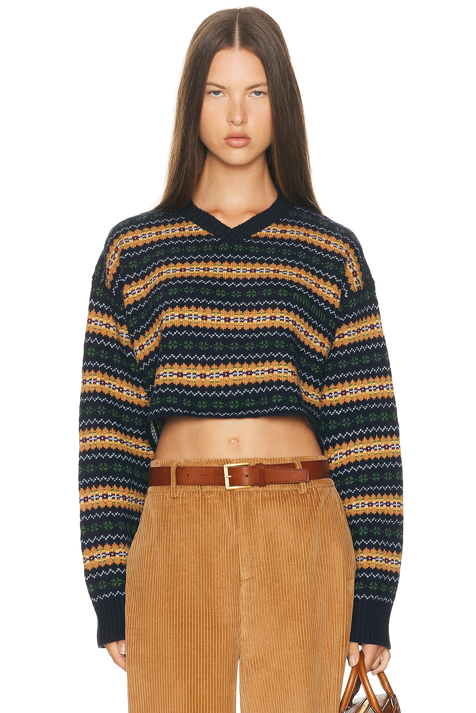 Miu Miu Wool Fairisle Sweater In Black