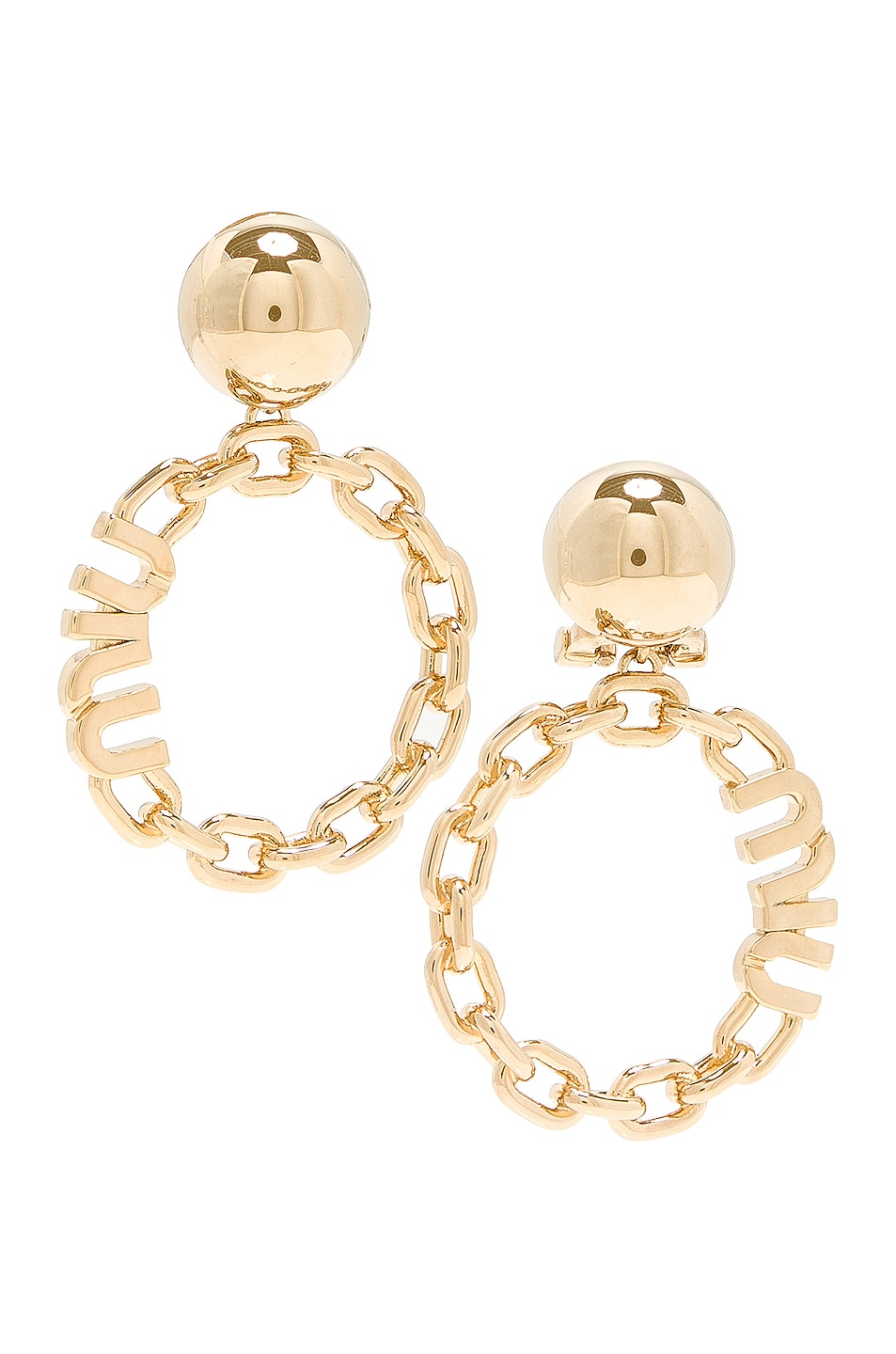 Image 1 of Miu Miu Dangle Earrings in Oro